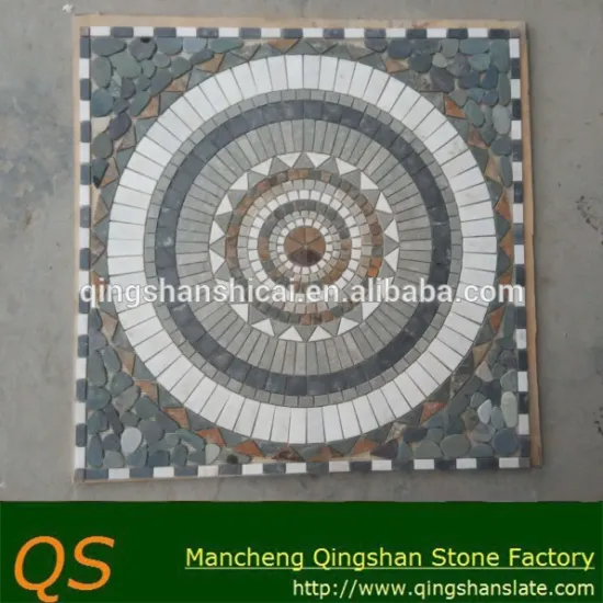 natural slate stone beautiful floor tiles square medallion mosaic patterns