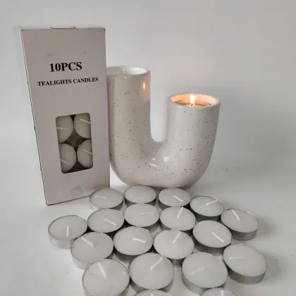 Customized package white tea light candle