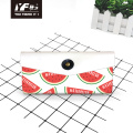 Custom fruit print style PU leather pencil case&bag multifunctional hand bag