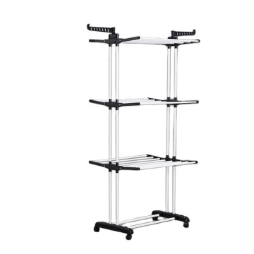 4-Tier Folding Clothes Rail Storage Rack: A Comprehensive Laundry Solution with Extendable Wings