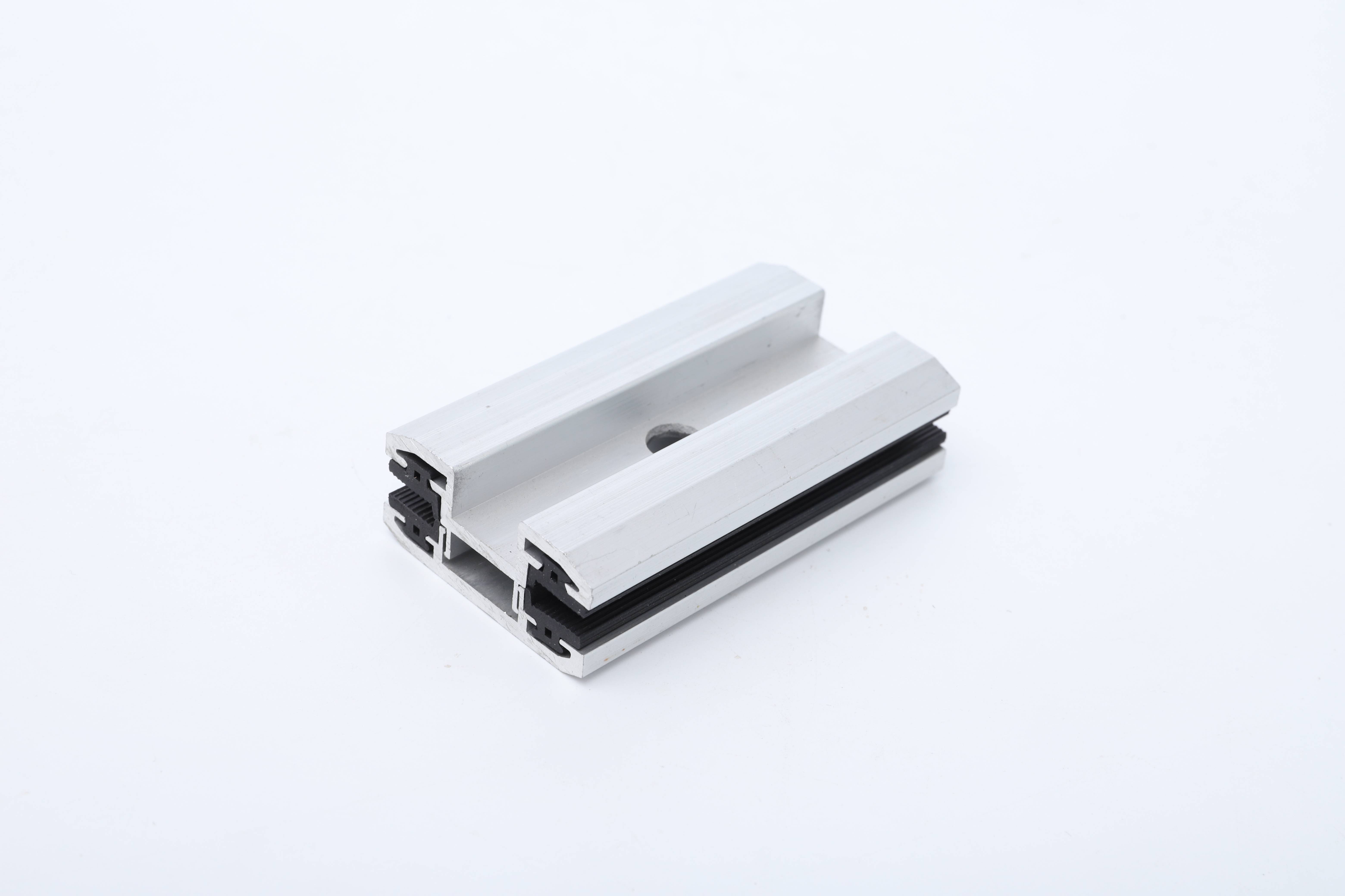 Aluminum end clamps for glass panels