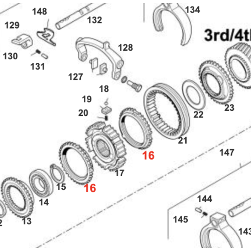 Sliding Sleeve Hub Ring Cone 4th/5th Synchronizer Assembly