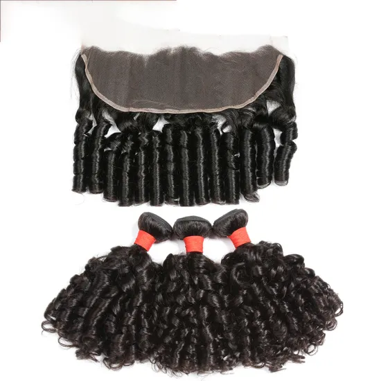 Wholesale Cheap Double Drawn Virgin Hair Extensions, Nubian Cheap Funmi Hair Curly Brazilian Bundles