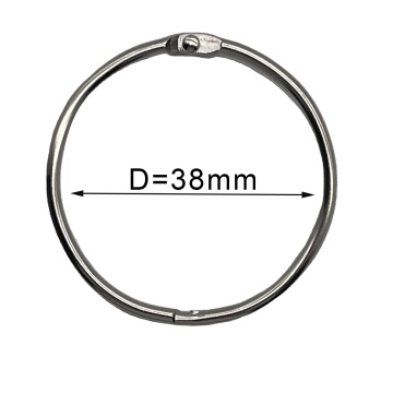 38mm Silver Iron Metal Book Key Rings - Low Price Good Quality Loose Leaf Book Shape for Notebook