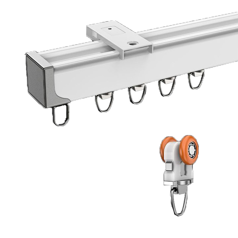 white aluminium curtain track