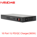 16 порт 1U PD/QC Зарядное устройство (360 Вт)