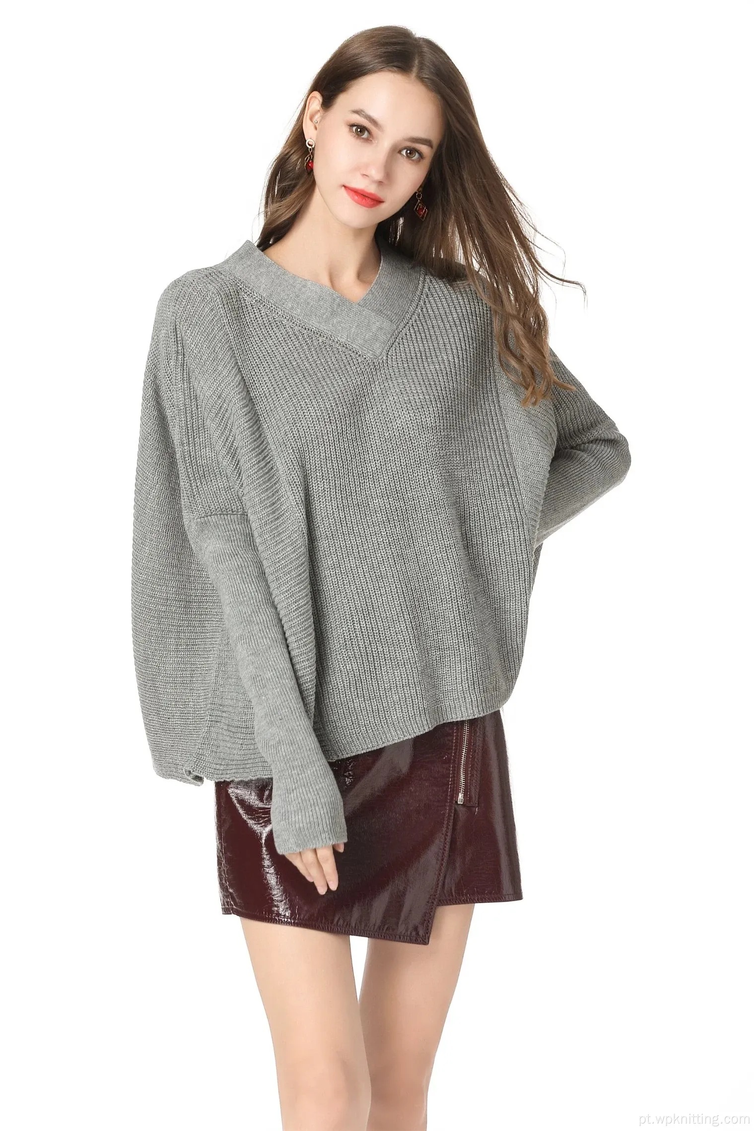 Suéter de algodão de algodão de cor de gradiente