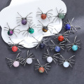 Gemstone 16MM Ball Antique Silver Spider Pendant (47x40mm) for DIY Making Jewelry