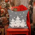 Decoraciones de almohadas de Navidad grises copas de nieve de invierno