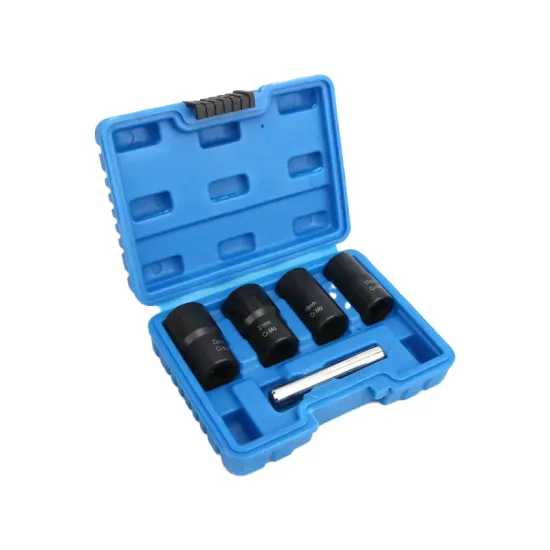 Damaged Bolt and Nut Extraction Tool Kit: Comprehensive 5-Piece Set Including 5/14, 26, and 28 Pcs Socket Set