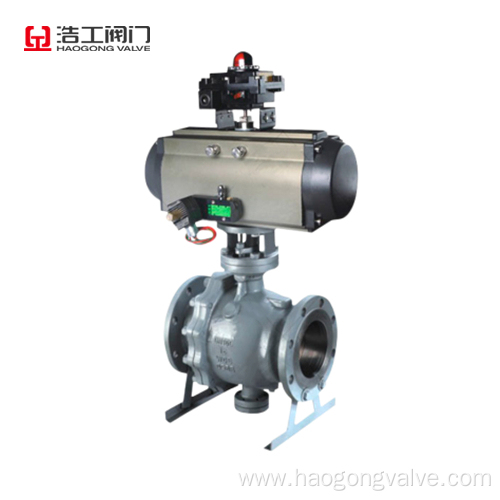 pneumatic trunnion mounted ball valve wcb