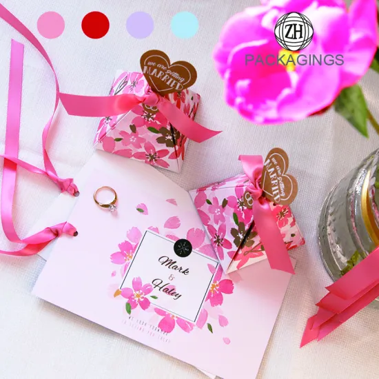 Sweet Gifts Box Pyramid Wedding Paper Candy Box