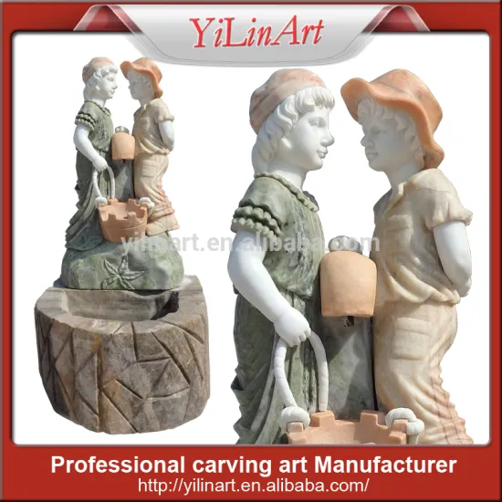 Mixed Color Stone Water Wall Fountain With Children YL-W191