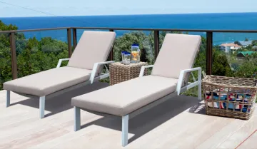 Beach use furniture aluminum with rope sun lounger