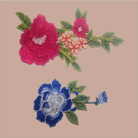 Wholesale Stone Embroidered Rose Applique Patches