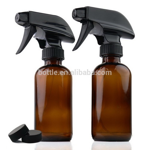 8 Oz. Refillable Amber Glass Spray Bottles for Cleaning Aromatherapy Natural Beauty Products With Adjustable Black Spray Top