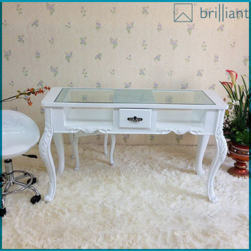 1672 1.4 meter wood with glass nail salon furniture table/manicure table