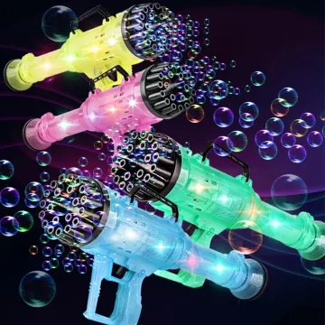 Wholesale Summer Outdoor Electric Bubble Machine: 24 Holes Gatling Style Toy Gun for Kids