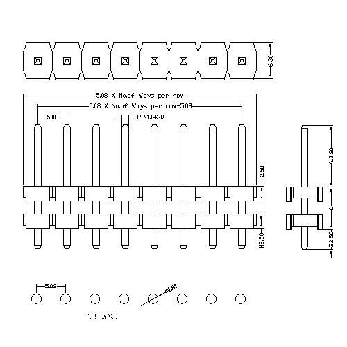 5.08 mm Pin Header Single Row Double Plastic Straight Type PHGS02-XXS 5.08 mm Pin Header Single Row Double Plastic Straight Type PHGS02-XXS