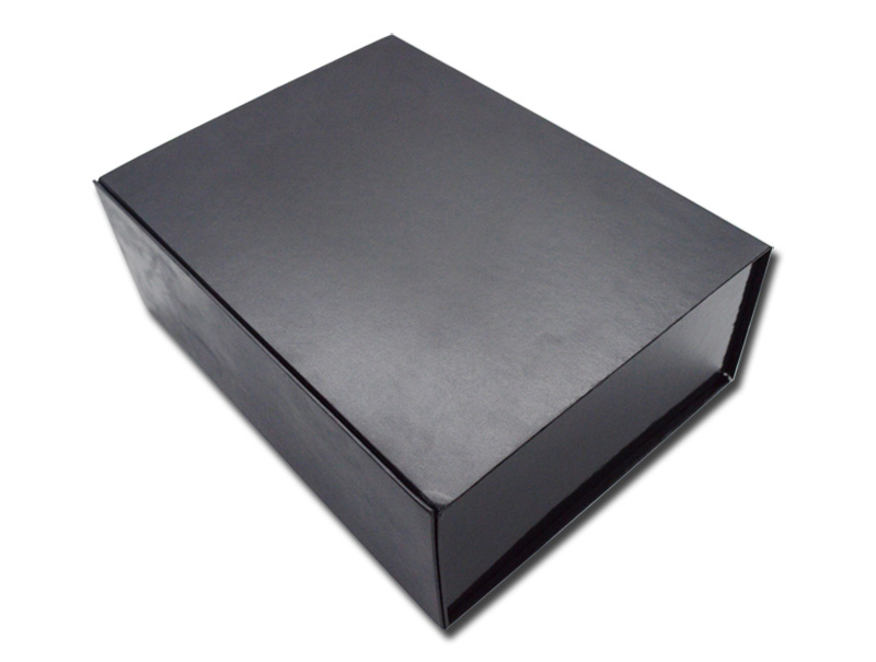 Black paper box with logo