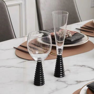 Factory Wholesale Modern Luxury Crystal Glass Wine Glasses with Screw Thread