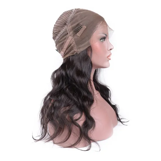 Stock 10\"-30\" Virgin Human Hair Natural Color Body Wave Swiss HD Transparent 360 Frontal Pre-plucked Lace Wig