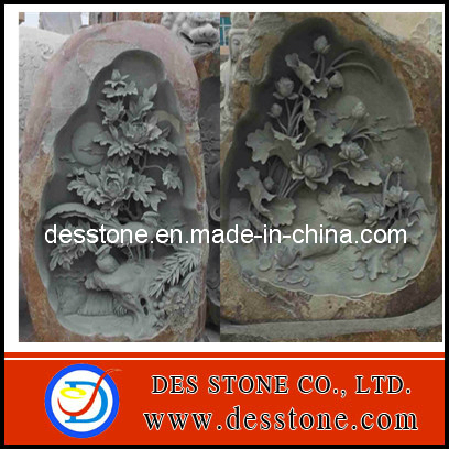 Hand Process Carving Basso-Relievo Stone Use Garden or Outdoor (DES-CR01)