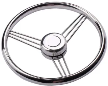 Marine Stainless Steel 9-Spoke Destroyer Style Steering Wheel for Boats and Yachts