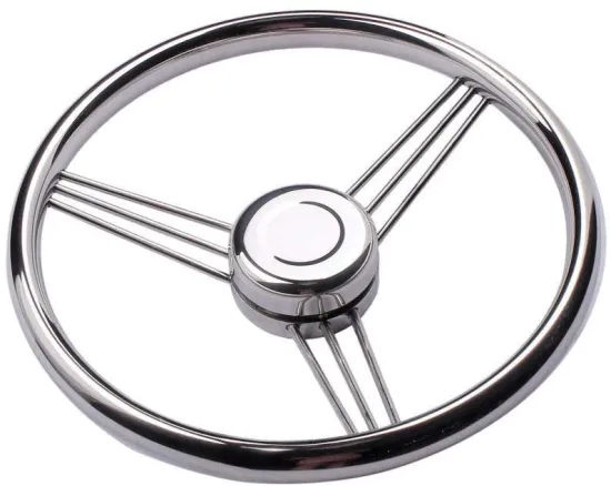 Marine Stainless Steel 9-Spoke Destroyer Style Steering Wheel for Boats and Yachts