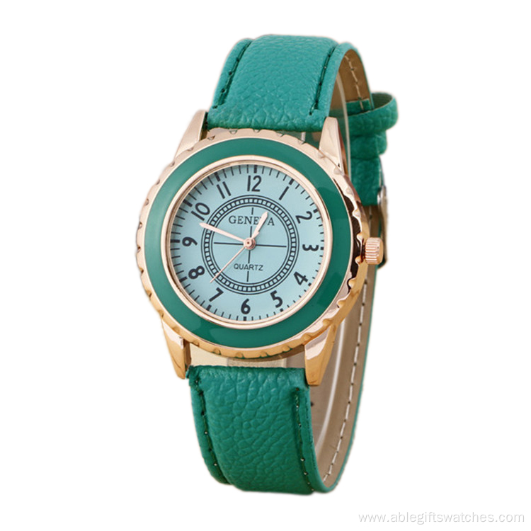 Gold Business Leather Watch for Women