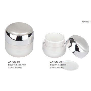 Round Cap Metalized Double Layers Arcylic Cosmetic Jar