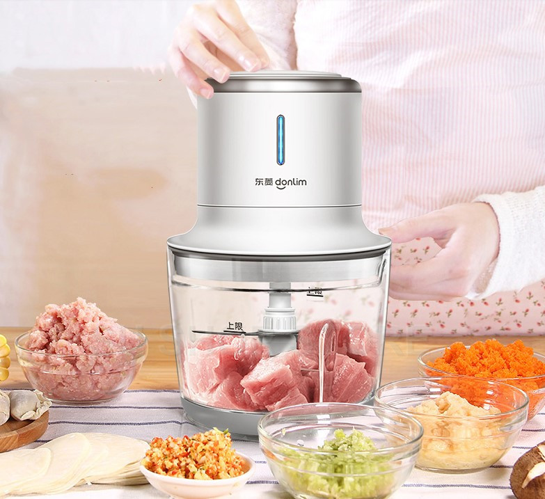 donlim Compact Electric Meat Grinder & Food Processor - Blue 