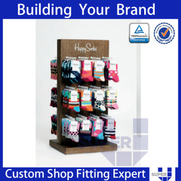 Wooden floor standing socks display stand