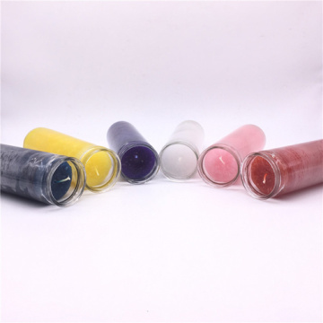 7 Day Chakra Glass Church Candles