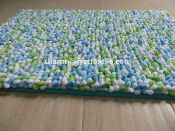 Space Dye Shaggy Chenille Bath Mats Loop Pile Microfiber Mats