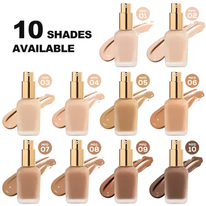 Vegan Waterproof Liquid Foundation: Private Label Organic Cosmetics Moisturizer Concealer for Dark Skin