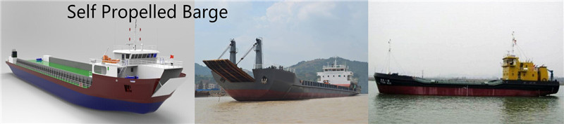 Marine self propelled boat barges