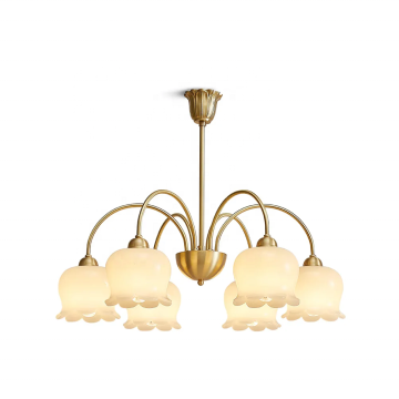 Modern Simple French Vintage Cream All-Copper Chandelier