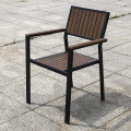Durable Aluminum Outdoor Armchair with Slatted Back
