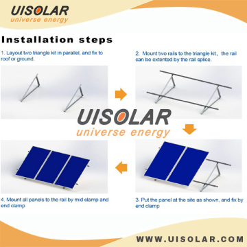 adjustable angle solar mounting structure for flat roof