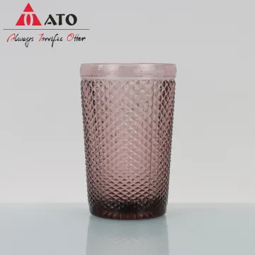 Multicolor Juice Glass Retro Embossed Whiskey Cup