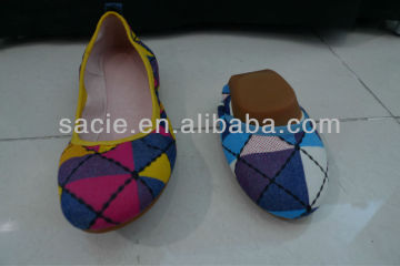 Lady Colorful Grid Roll Up/Rolling Shoes