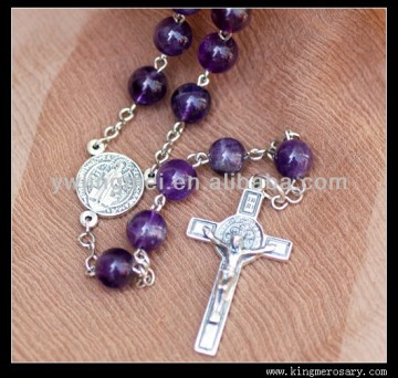 8mm Amethyst Gemstone beads Catholic Rosary