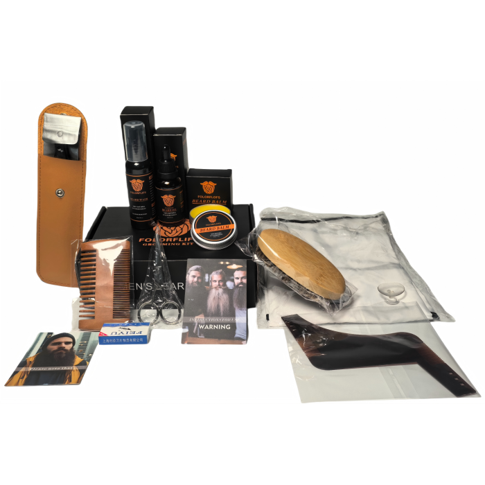 Conjunto de 12 piezas de barba de barba establecida