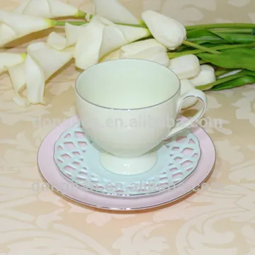 china manufacturer ceramic beautiful coffee cup with saucer,