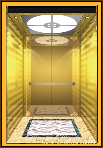 Elevatore residenziale di osservazione panoramica del carico della cabina passeggeri dorata dello specchio