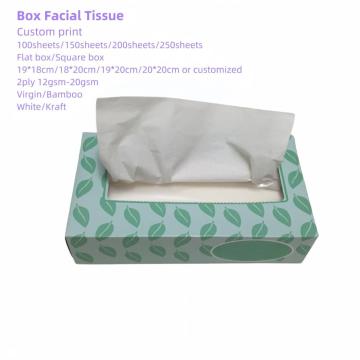 Tissue faciale de boîte personnalisée 2ply blanc