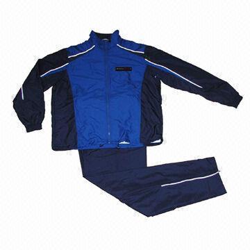 Men's Tracksuits, Contrast Cuts Under Arm, 2 Side Zipper Pocket, Customized Designs are Welcome