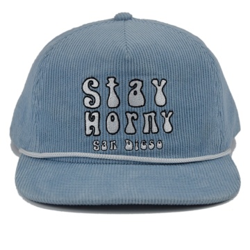 Custom Corduroy Hip Hop Baseball Hat with Patch Logo and Rope - 100% Cotton Snapback Cap