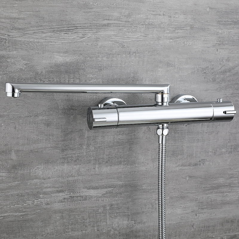 Wall mounted double hole mixer with hand shower faucet 3